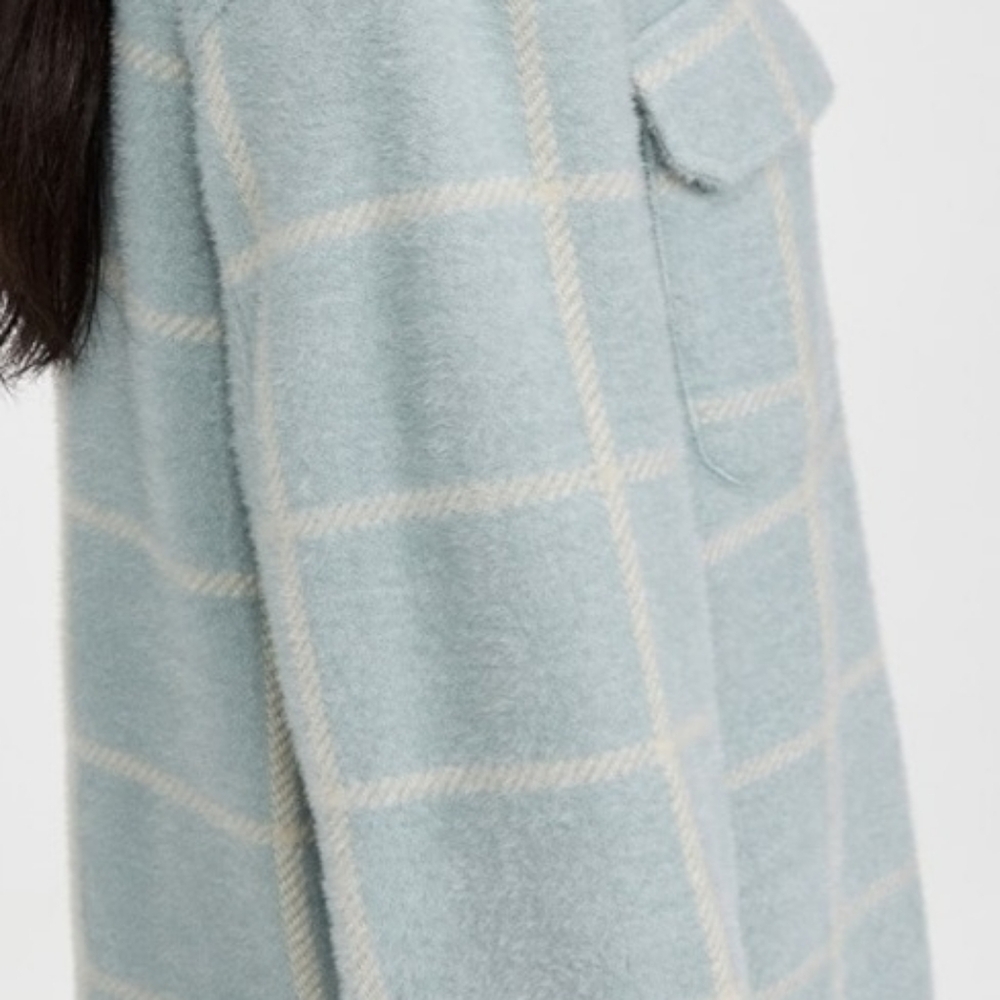Z SUPPLY Tucker Plaid Shacket/Coat, NWOT, S, Morning Fog - Exc Quality!!🩵🤍 - Picture 3 of 16